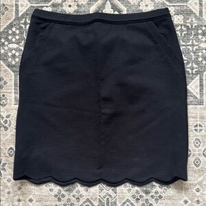 Elegant Black Scalloped Skirt